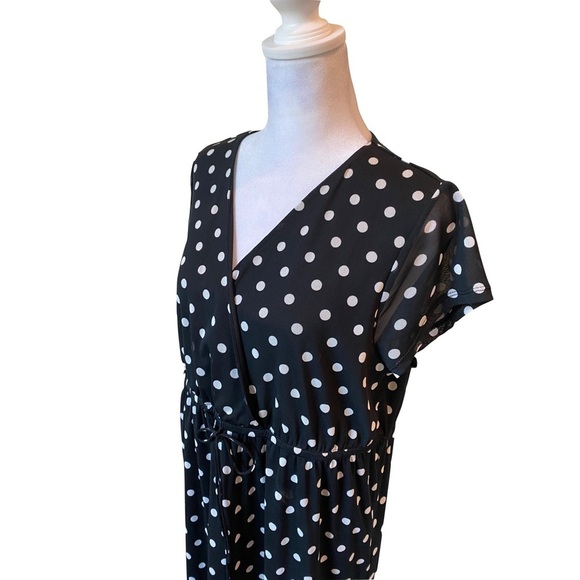 Liz Claiborne Polka-dot Dress in Black & White, for Office or Night Out Size Lg - Picture 4 of 8